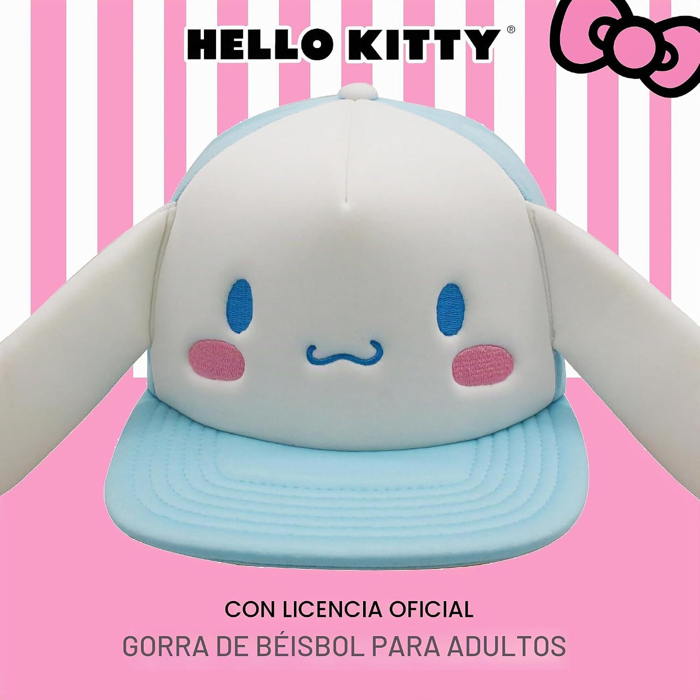 Hello Kitty Gorra de béisbol, gorra Snapback para mujer con ala pla...