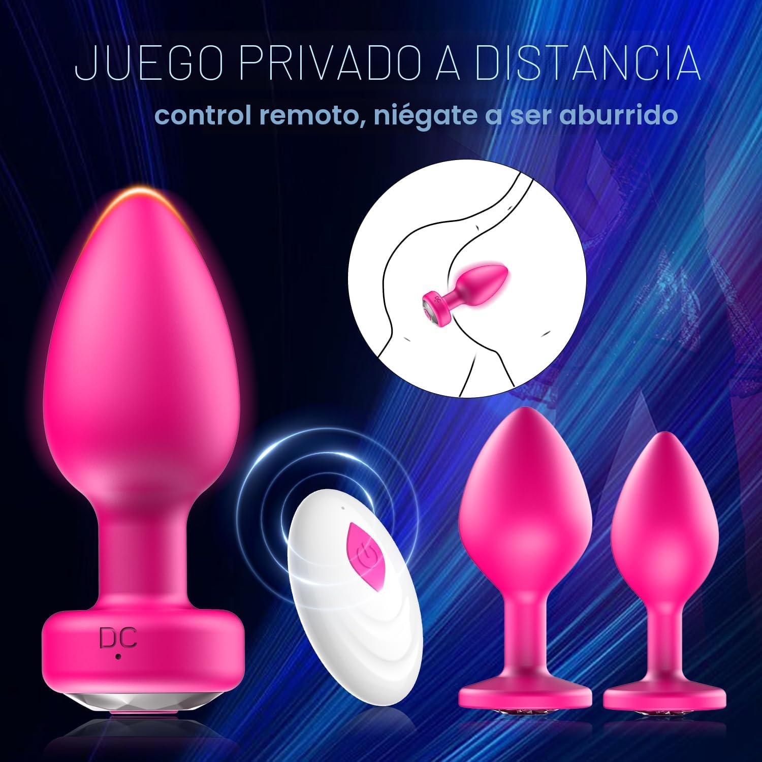 Vibrador de juguetes sexuales con enchufe anal, kit de entrenamient...