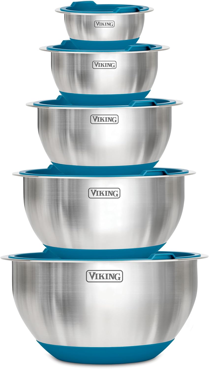 Viking Juego de cuencos para mezclar, 10 piezas de acero inoxidable...