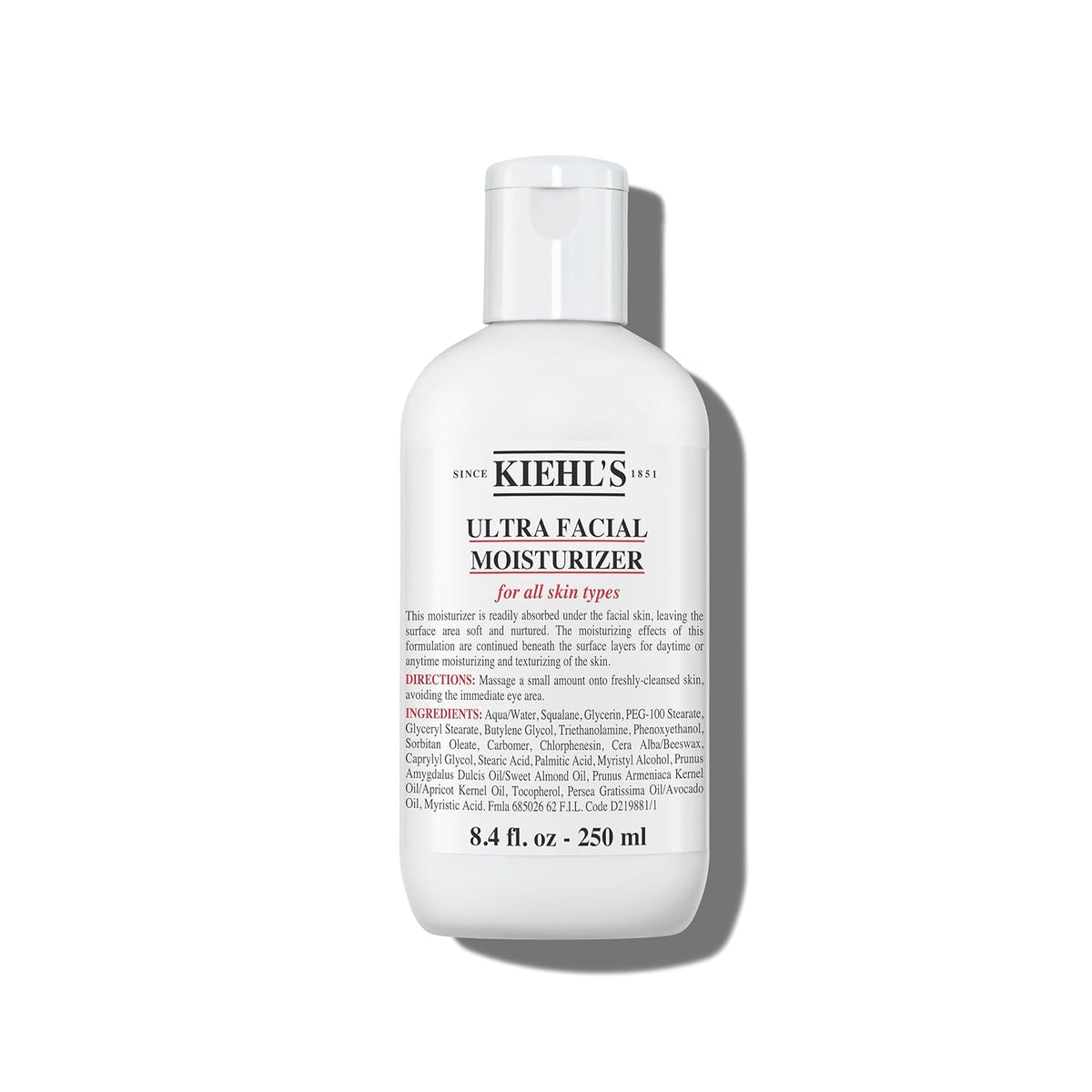 Kiehl's Crema Facial Ultra, con 4.5% de escualano para fortalec...