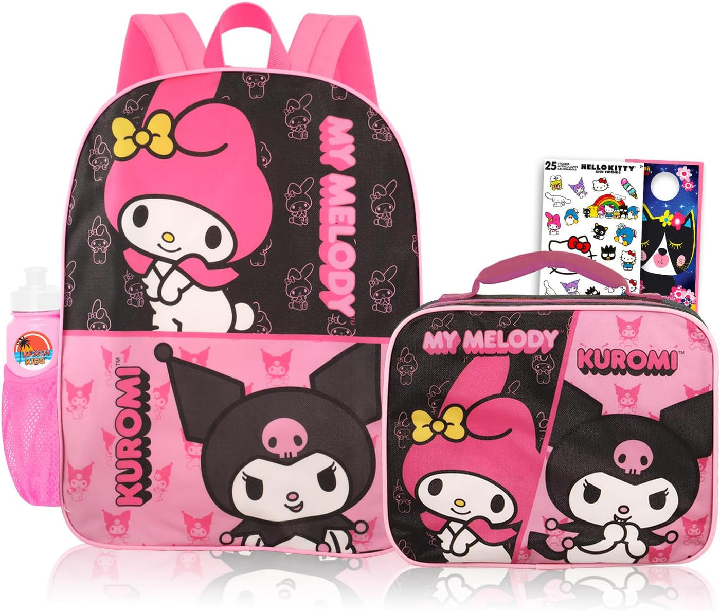 My Melody Kuromi - Juego de mochila y lonchera para niñas, paquete...