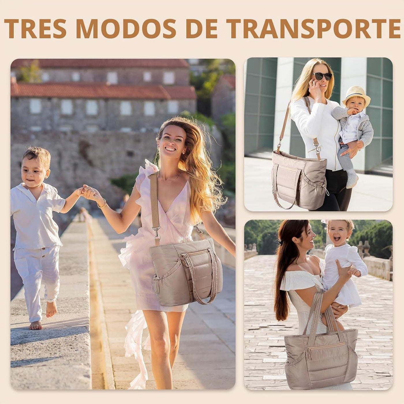 Mommore Bolso de pañales estilo tote con organizador de cochecito,...