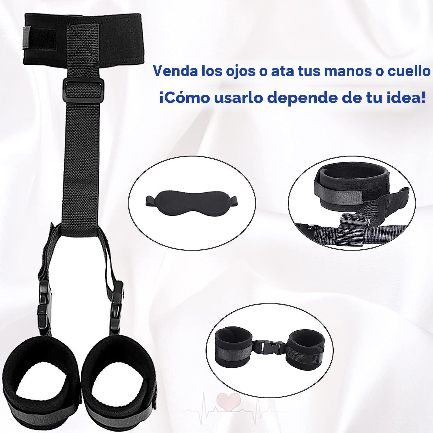BDSM - Juego de sujetadores de cuello a muñeca, esposas detrás de l...