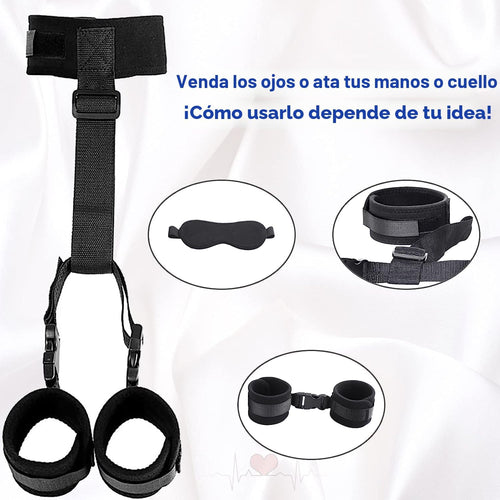 BDSM - Juego de sujetadores de cuello a muñeca, esposas detrás de l...