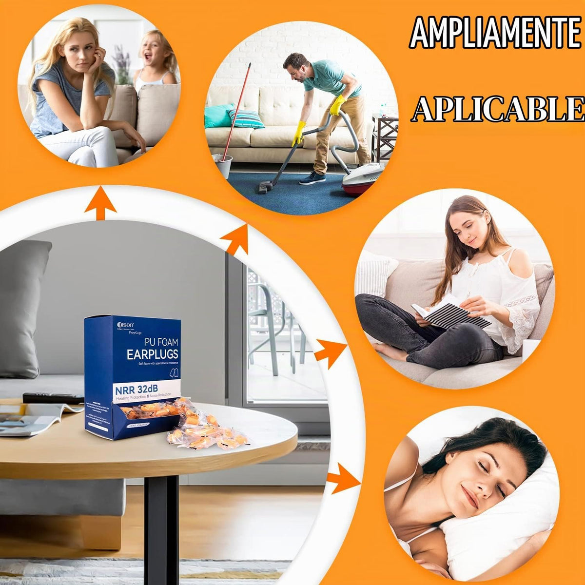 Dison 200 pares de tapones de espuma para los oídos para dormir, 32...