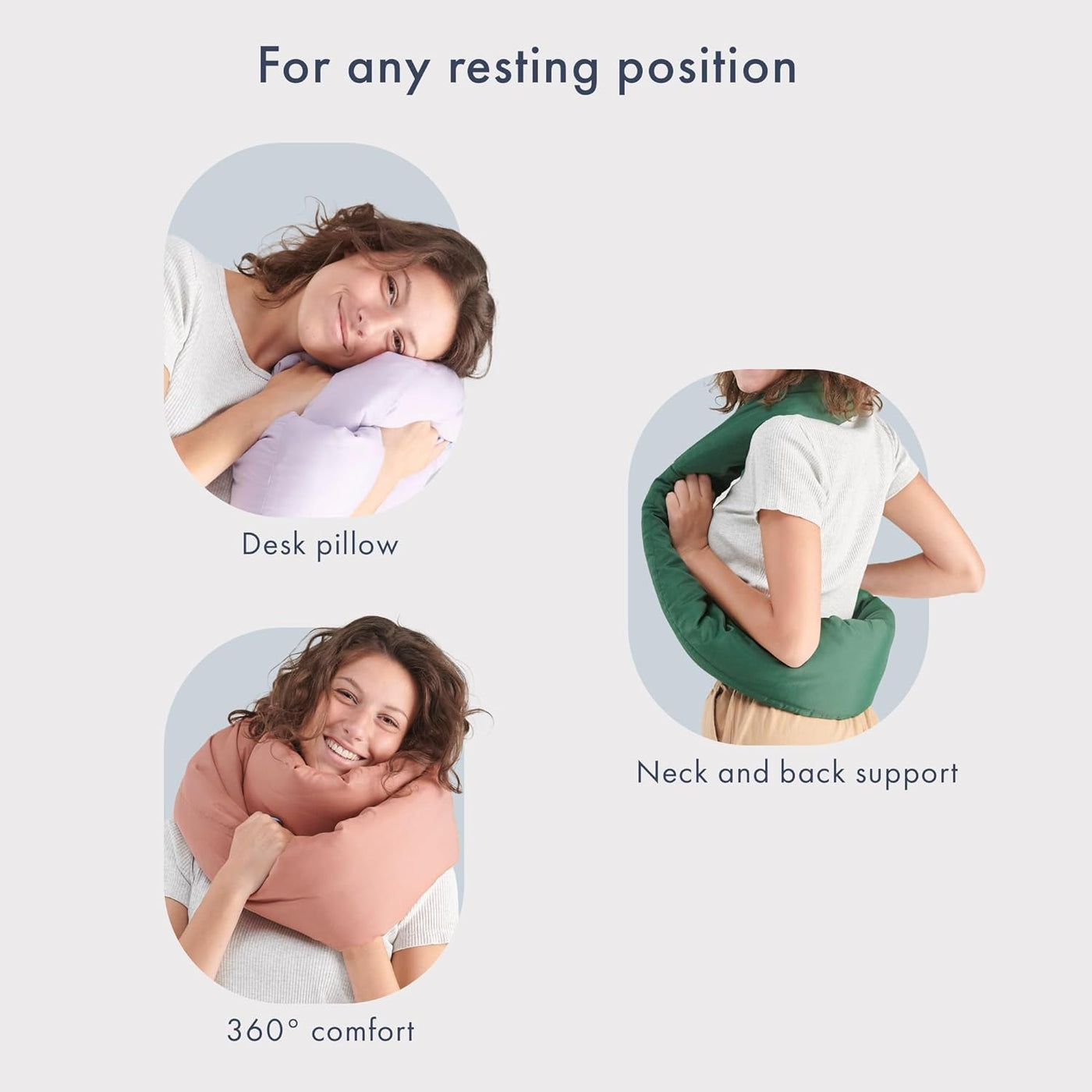 Huzi Infinity Pillow - Bufanda cervical suave para usar en el hogar...