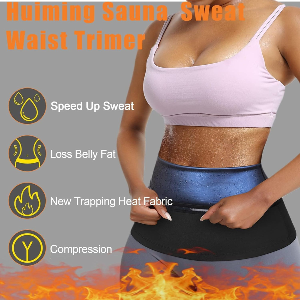 Huiming - Traje de sauna para mujer, reductor de cintura para entre...