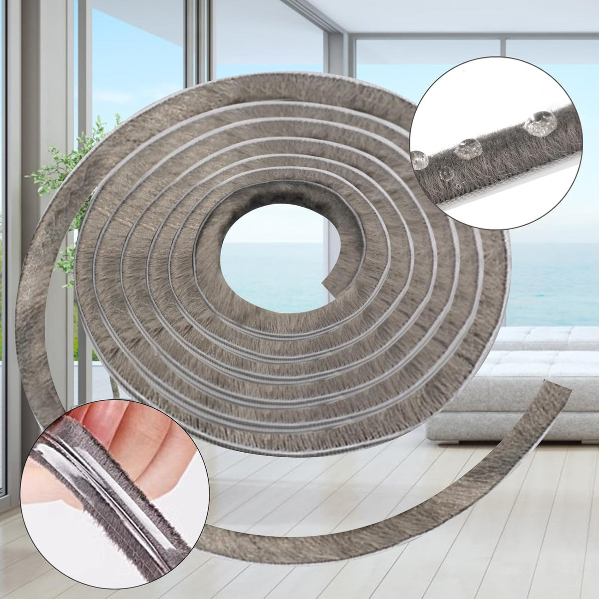 Soezy 16 pies (5m) 196 pulgadas Cinta adhesiva para ventanas de gui...