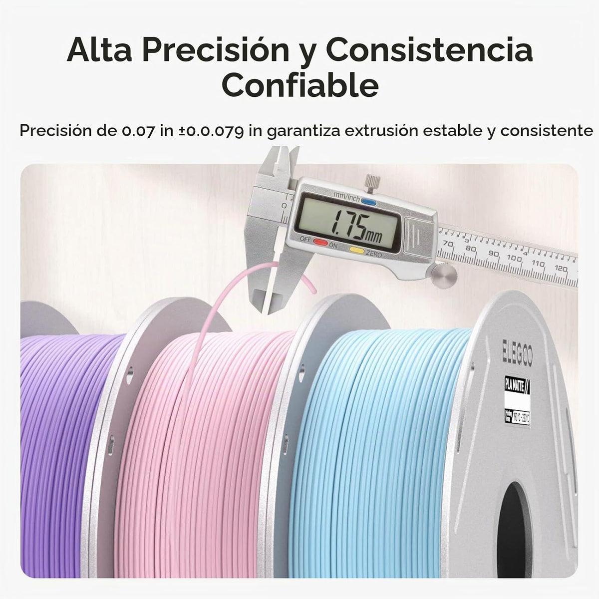 ELEGOO Filamento de impresora 3D PLA mate de 0.07 in, verde menta,...