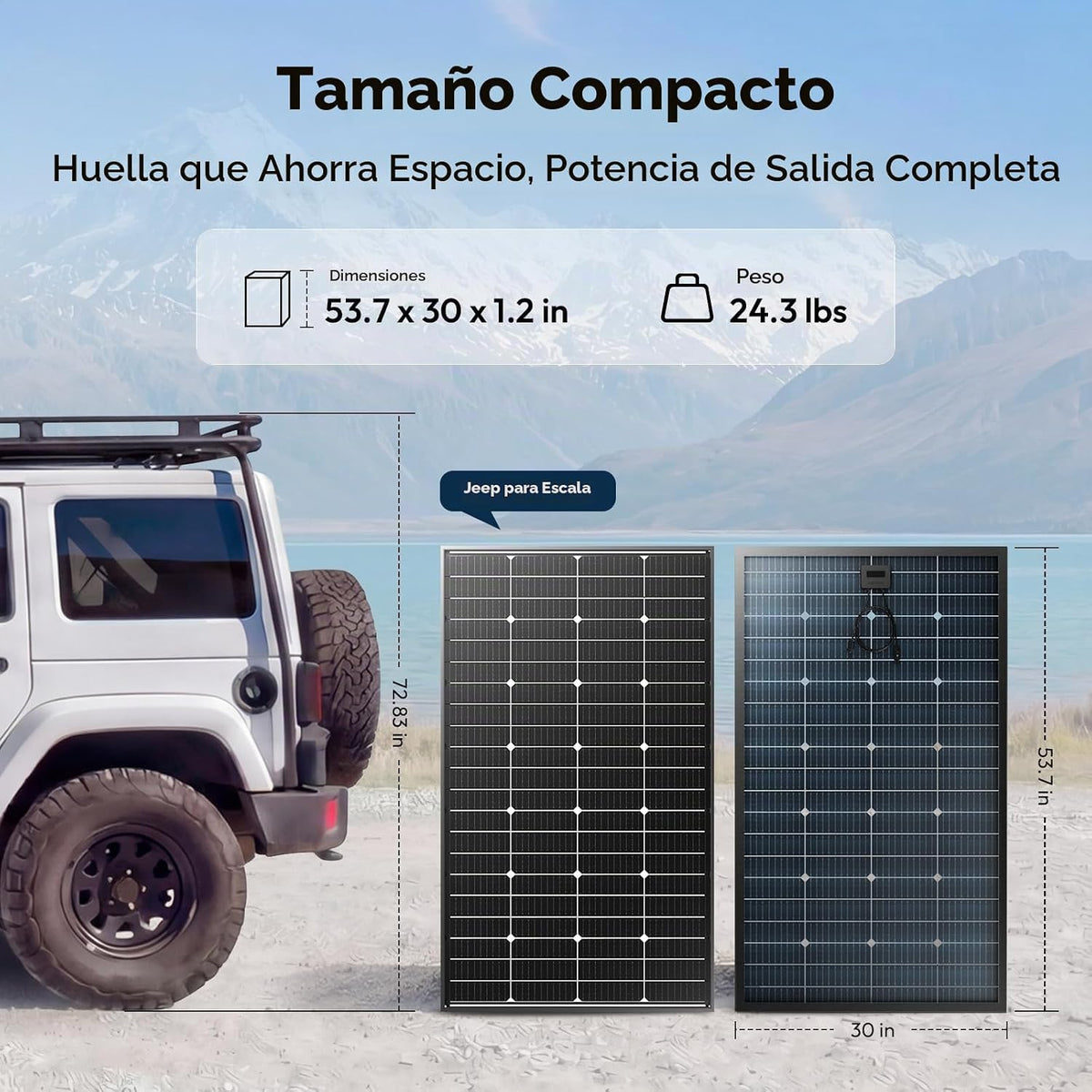Panel solar bifacial JJN de 400 W, 2 módulos de 200 W, 23% de alta...