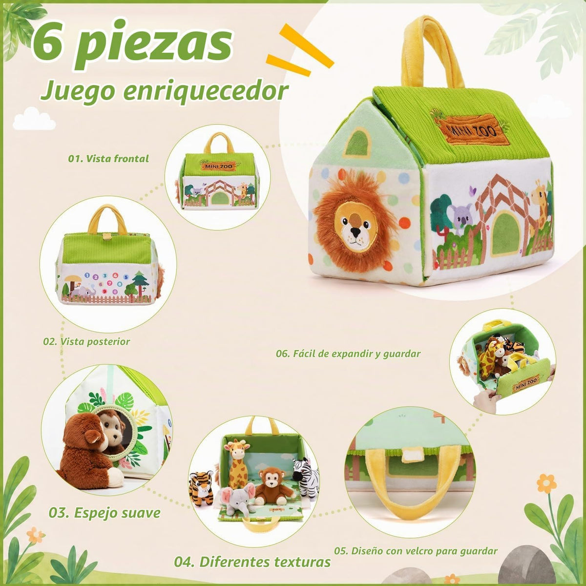 OUOZZZ Juguetes para niños de 1, 2 y 3 años, juego de animales de p...