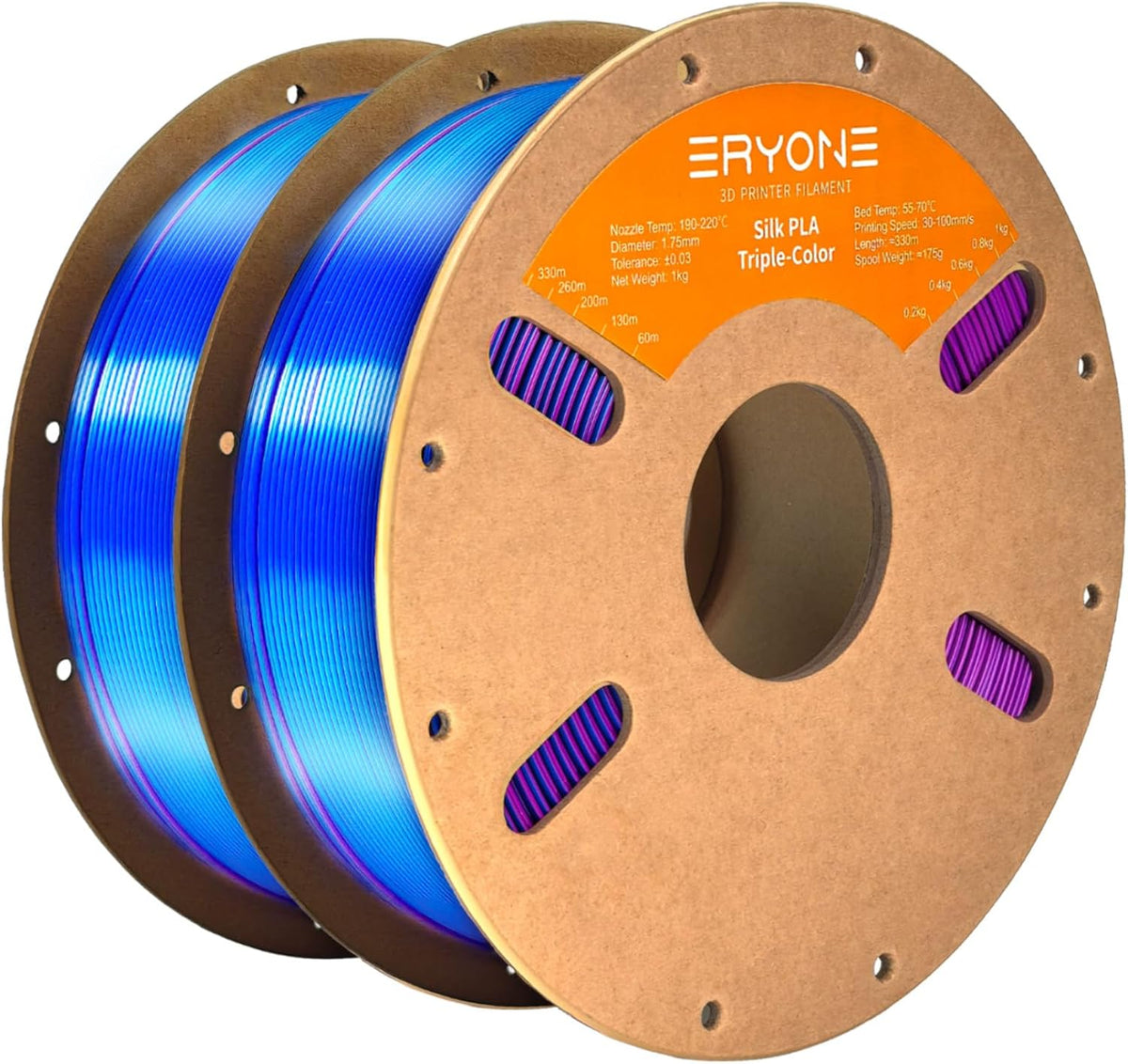 ERYONE Filamento PLA Tricolor de Seda para Impresora 3D 1.75mm +\/-...