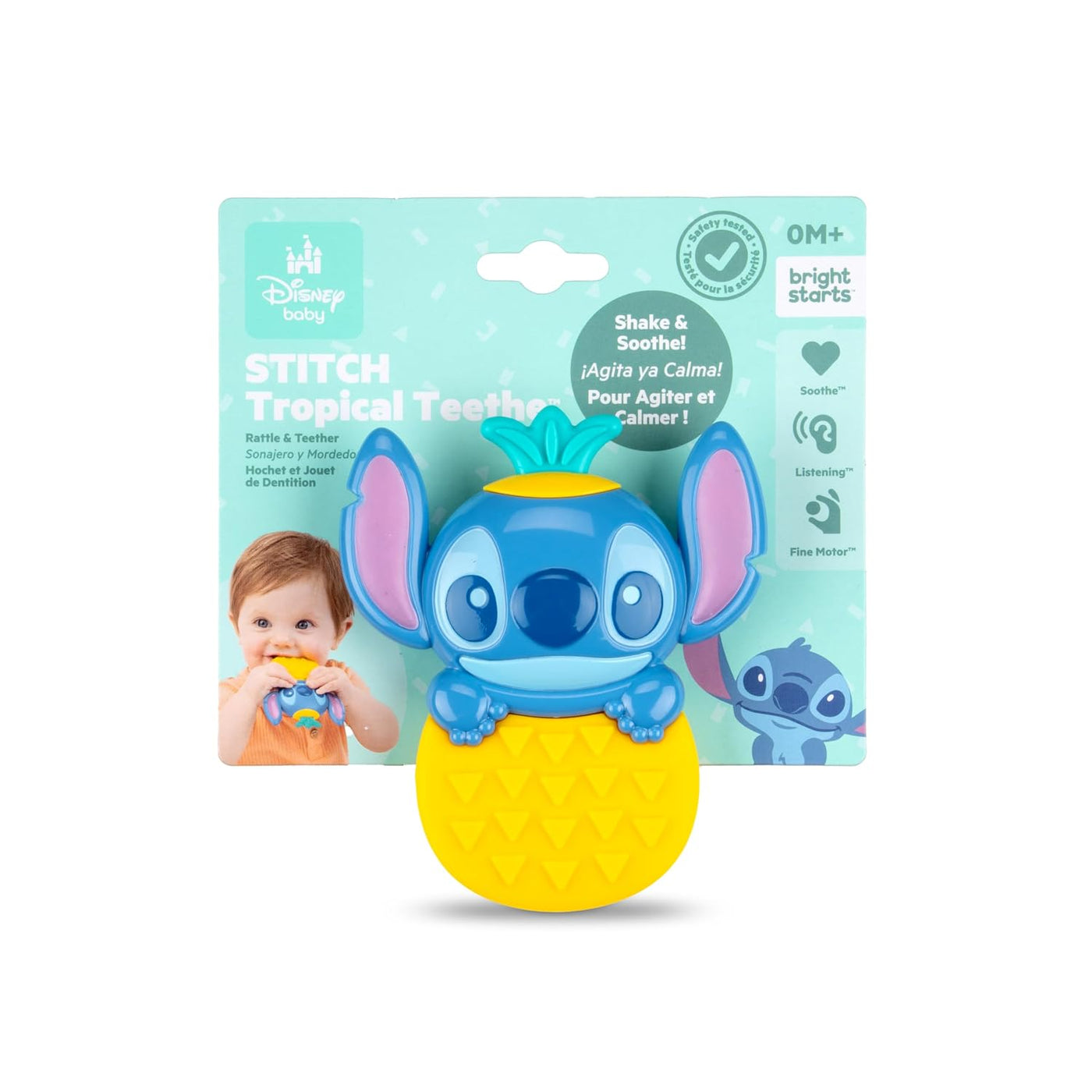 Sonajero y mordedor tropical Disney Baby Stitch de Bright Starts, j...