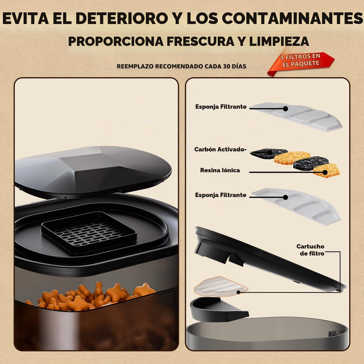 Yowmoft Alimentador automático para gatos y dispensador de agua par...