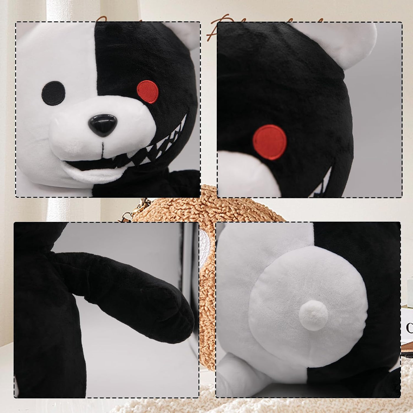 Werycos 23.6 in \/ 23.62 pulgadas negro blanco oso de peluche de an...