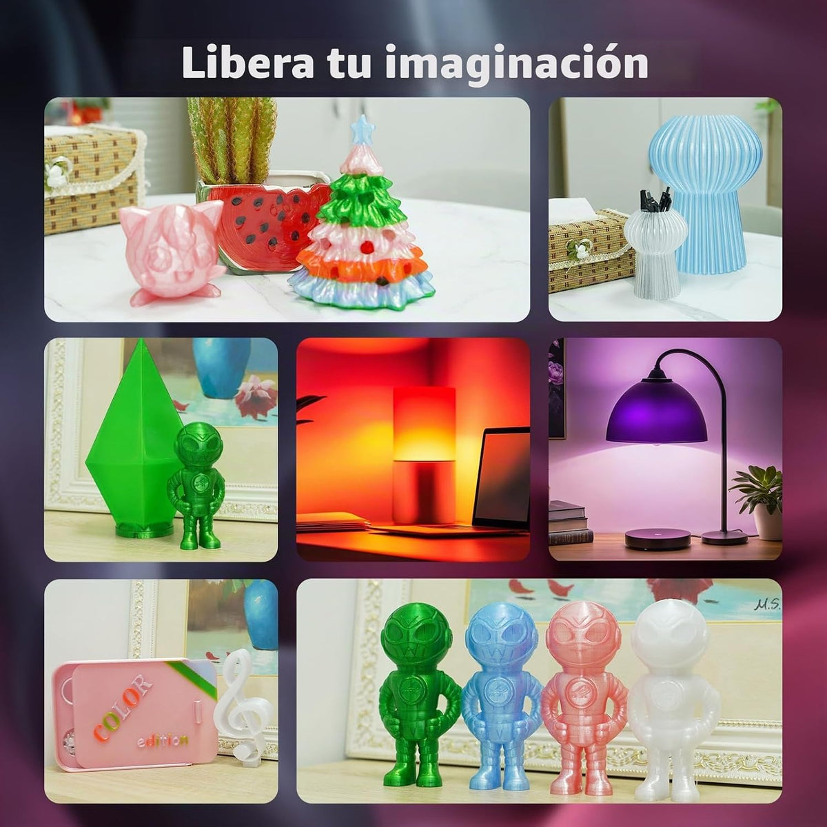 AMOLEN Filamento de impresora 3D transparente PETG Rapid de 0.07 in...