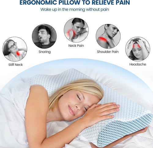 Almohada de espuma viscoelástica para cama para dormir, almohada or...