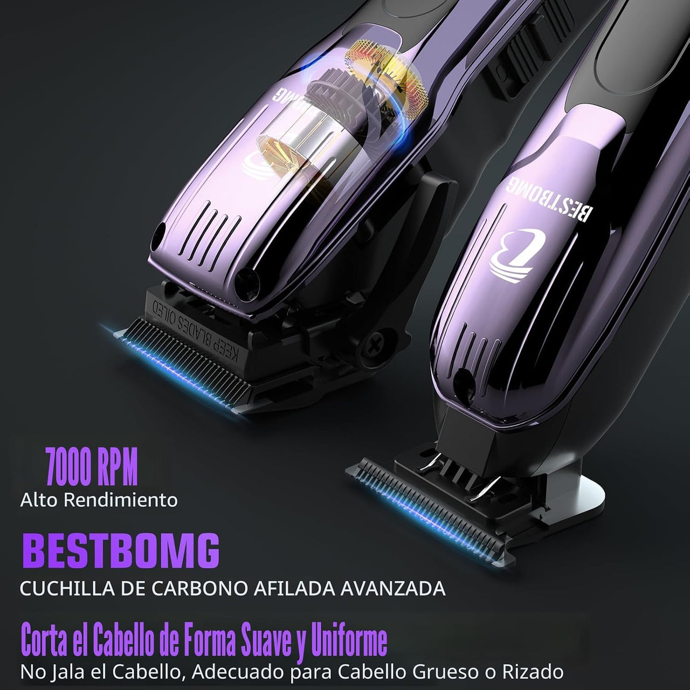 BESTBOMG® BS-808C - Juego de cortapelos para hombres, recortadora y...