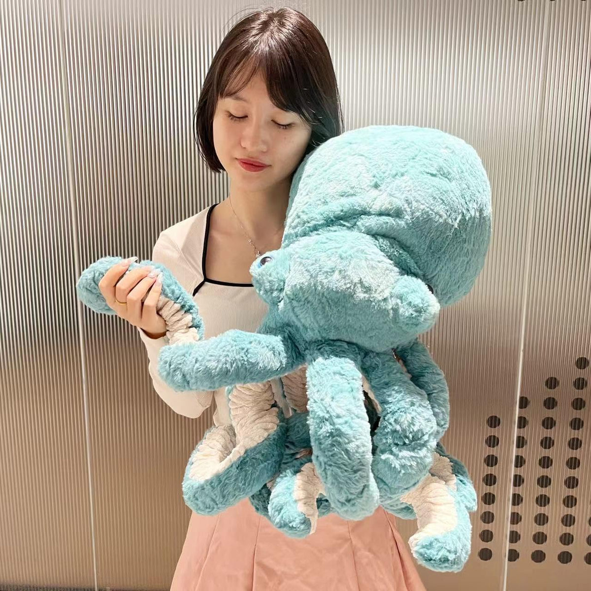 AIRROAD - Peluche gigante de pulpo azul, precioso animal de peluche...