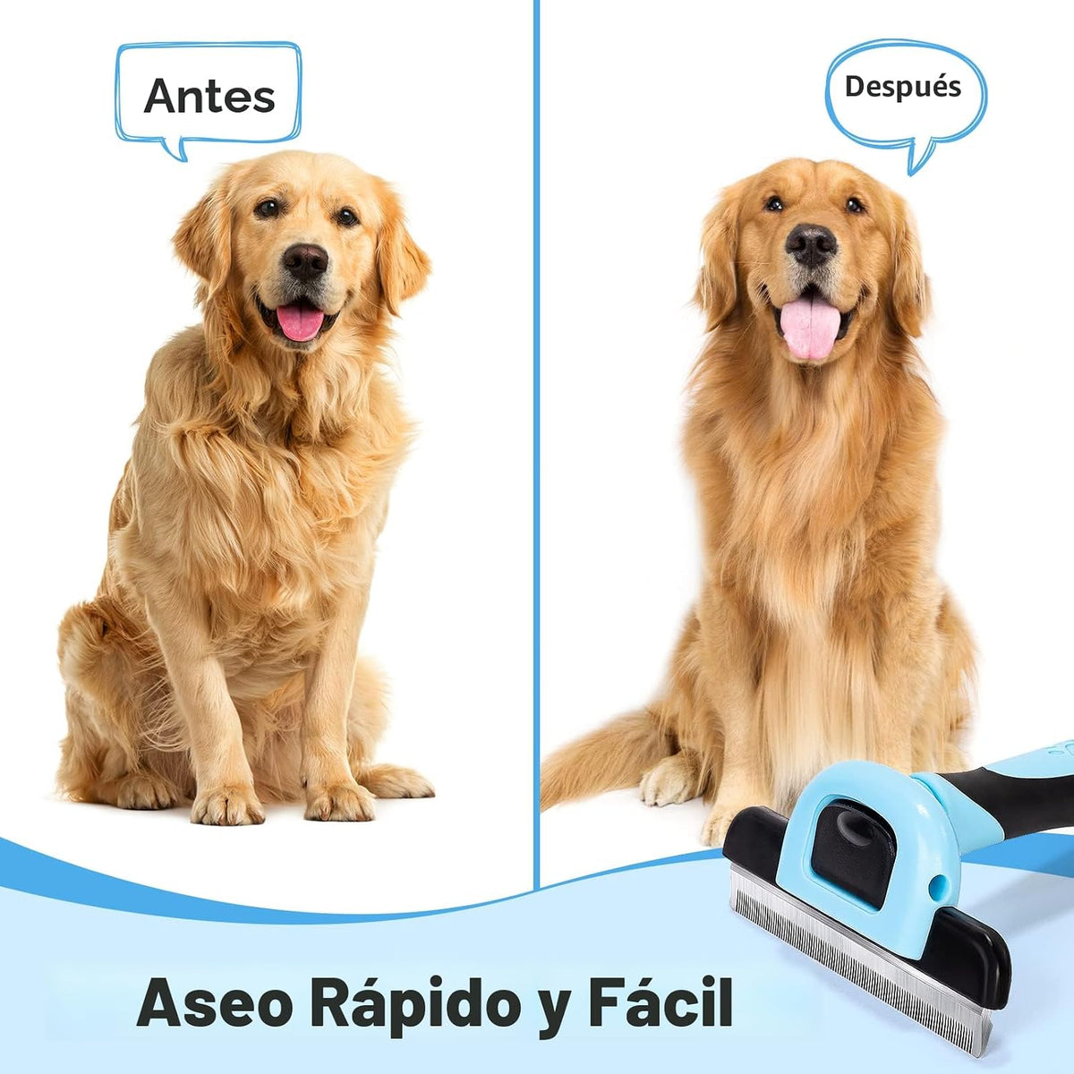 Cepillo para pelo y para acicalar perros y gatos, 4 x 4 pulgadas de...