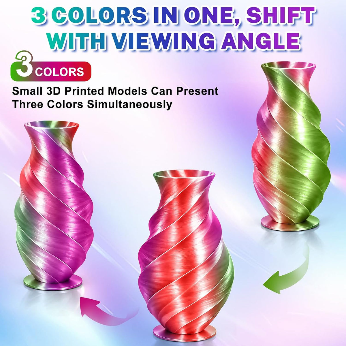 Colourbing Filamento para impresora 3D PLA + de seda tricolor de 0....