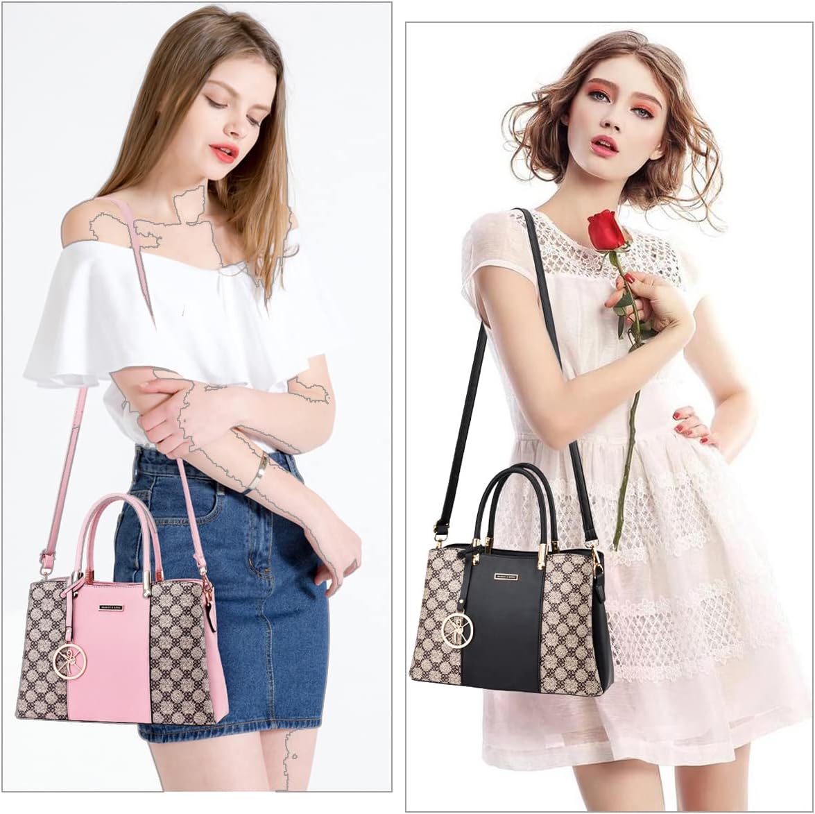 KURGOOL Bolsos y bolsos de mano para mujer, bolso de hombro con asa...