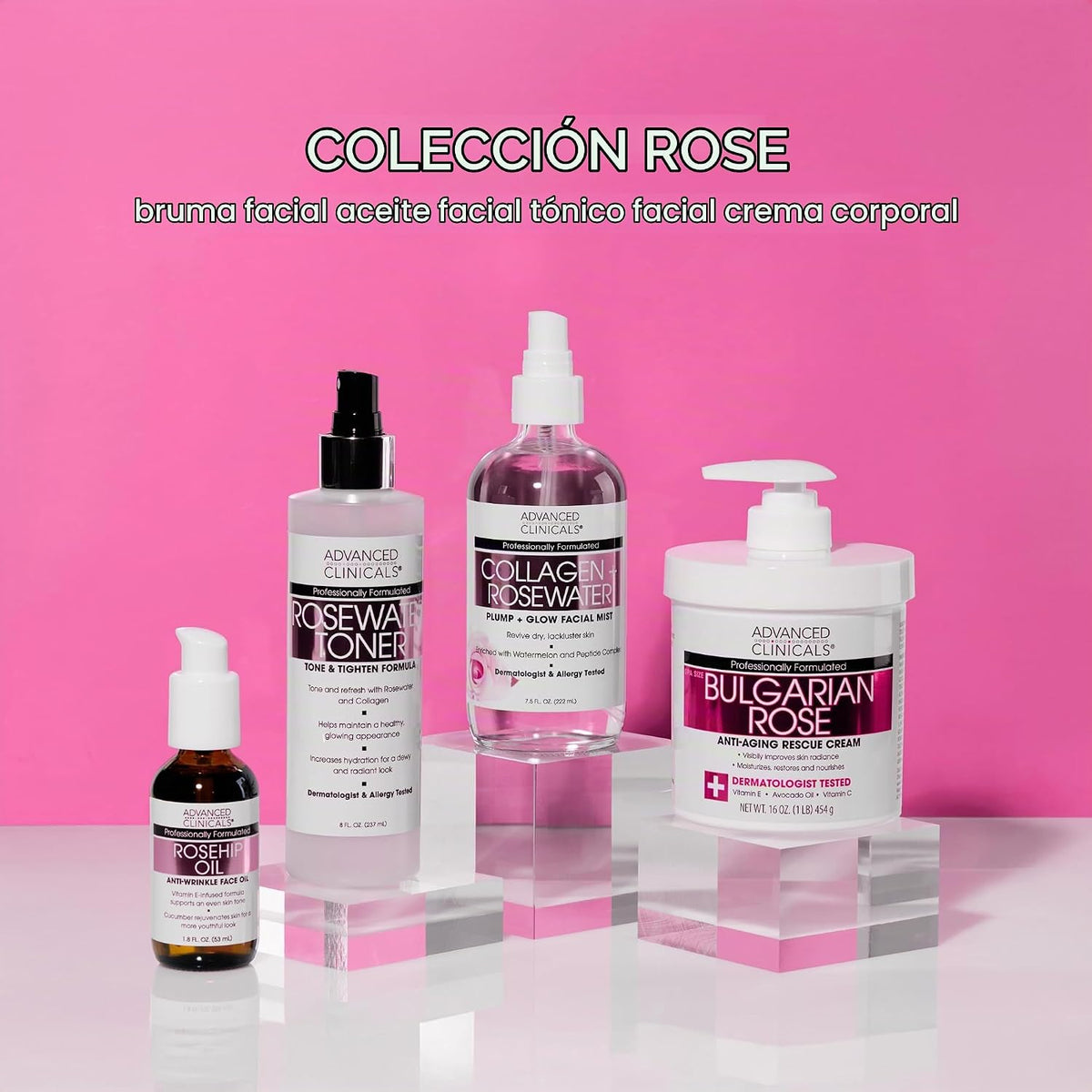 Advanced Clinicals- Suero facial hidratante de aceite de rosa mosqu...