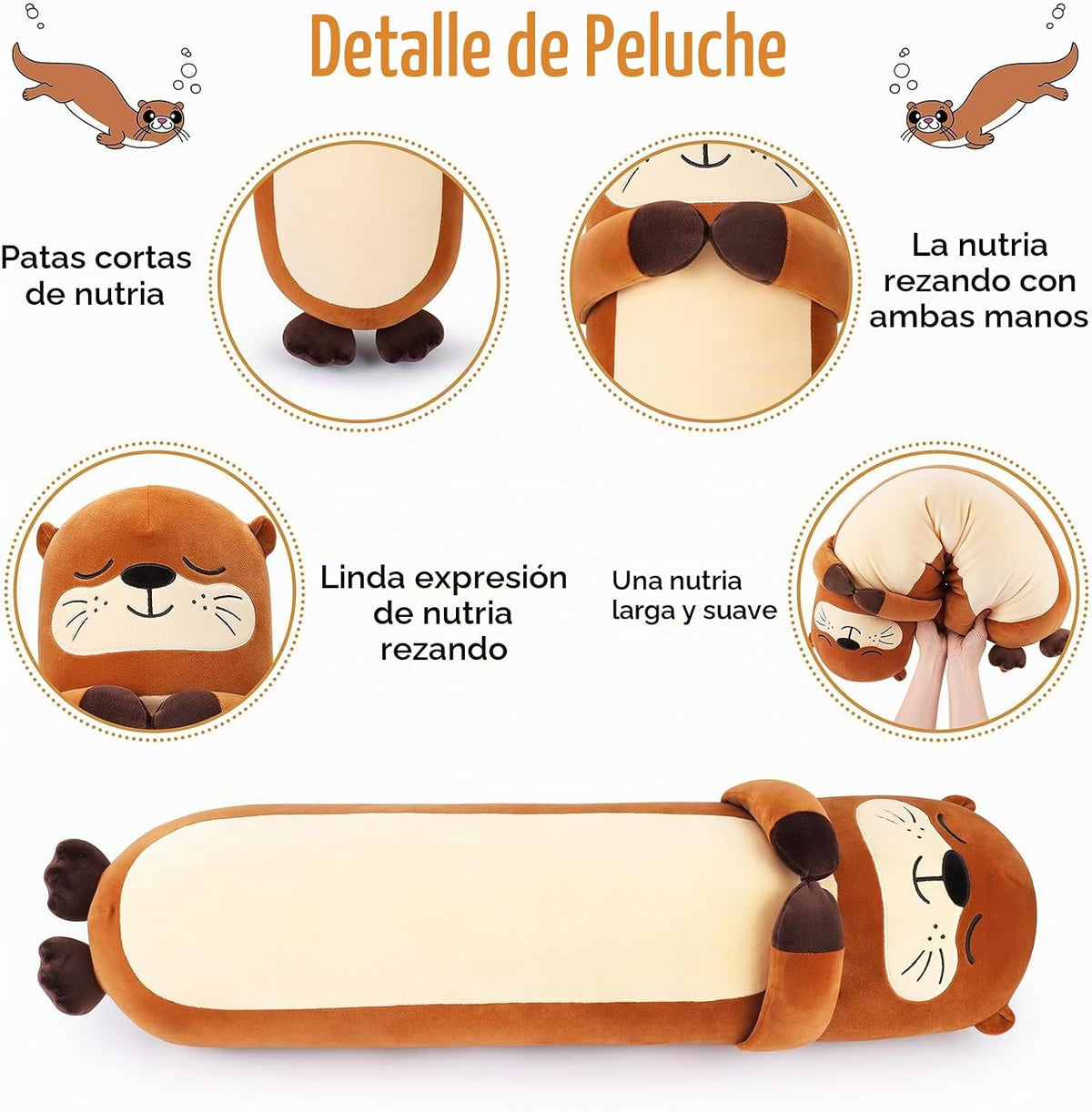 Sprinqdawin Animales de peluche de nutria grande, 33.5 pulgadas de...