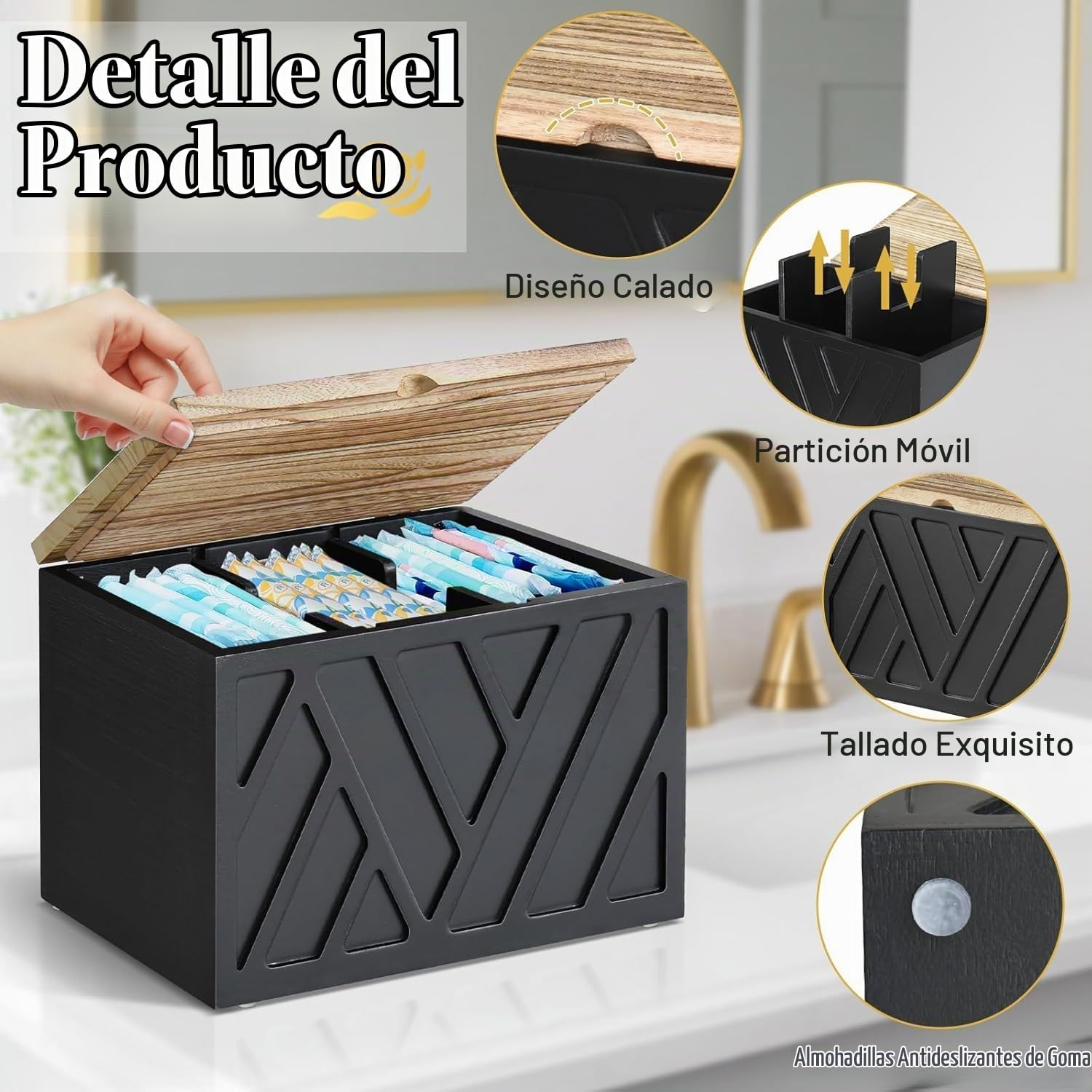 2 PIEZAS Soporte para Tampones para Decoración de Baño, Organizador...