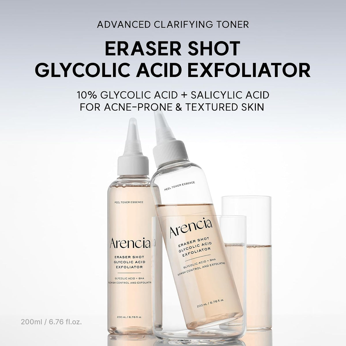 Arencia Erasor Shot - Tónico exfoliante de ácido glicólico al 10% +...