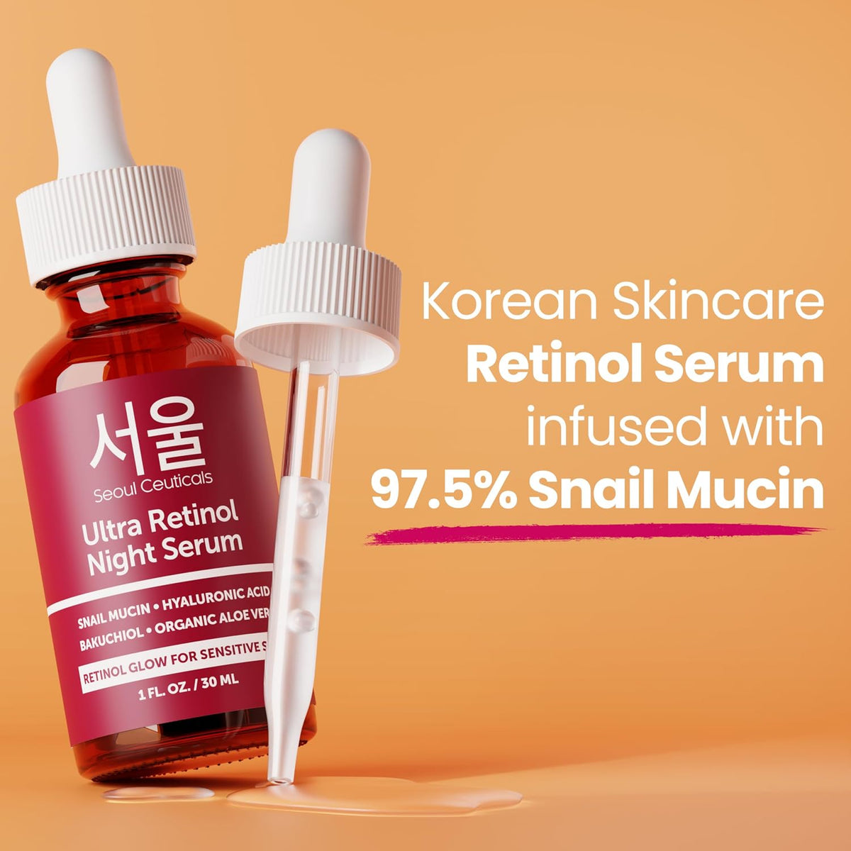 SeoulCeuticals Suero nocturno de retinol coreano al 1% para la cara...