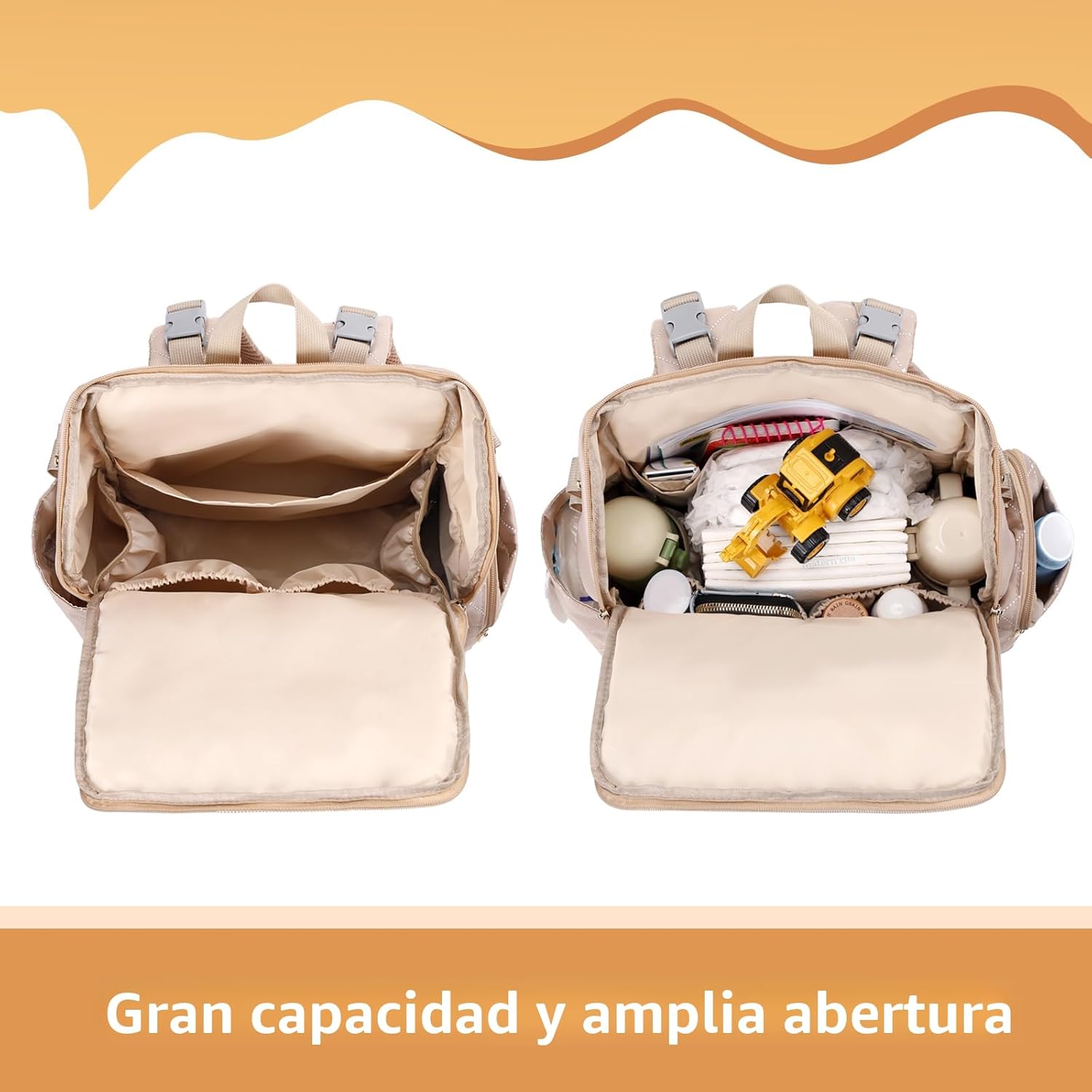 vosmles Elegante bolsa de pañales para bebé, bolsa de bebé con camb...