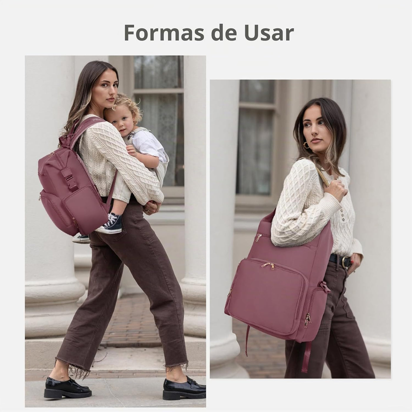 CEI-CEI Bolsa de pañales de neopreno, mochila grande para recién na...