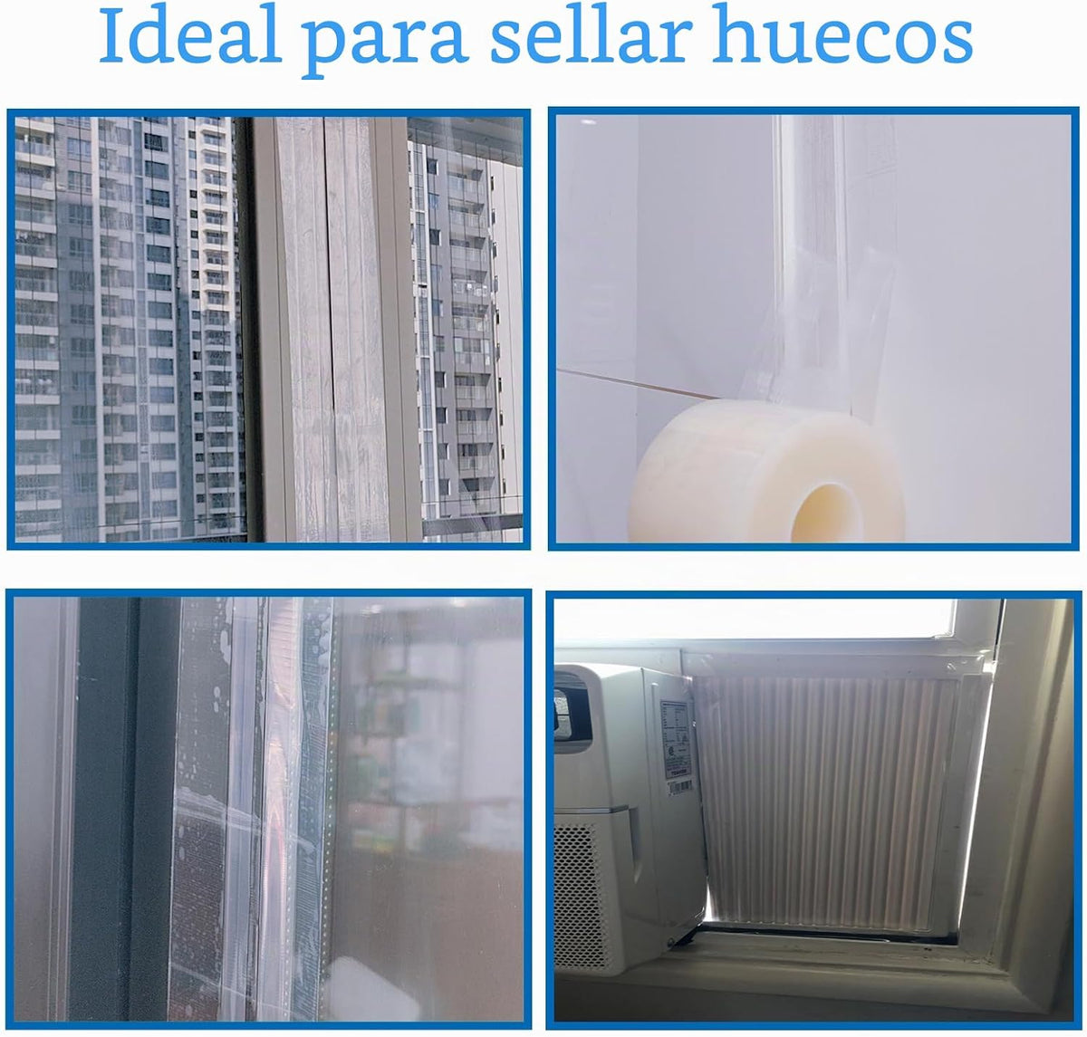 Cinta transparente para sellado de ventanas, kit de sellado de vent...