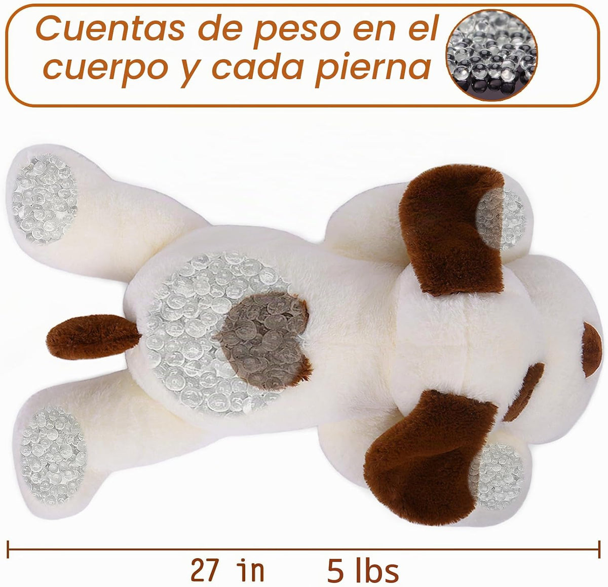JellyMallow Animales de peluche con peso para perros de 5 libras y...