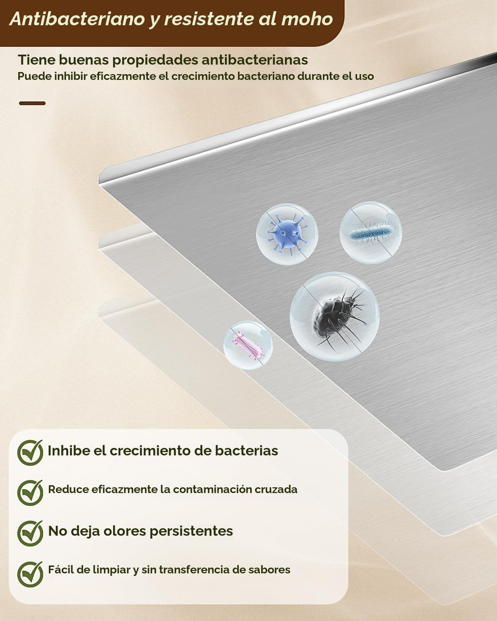 GVUHR Tabla de cortar de acero inoxidable 304 para cocina, tabla de...