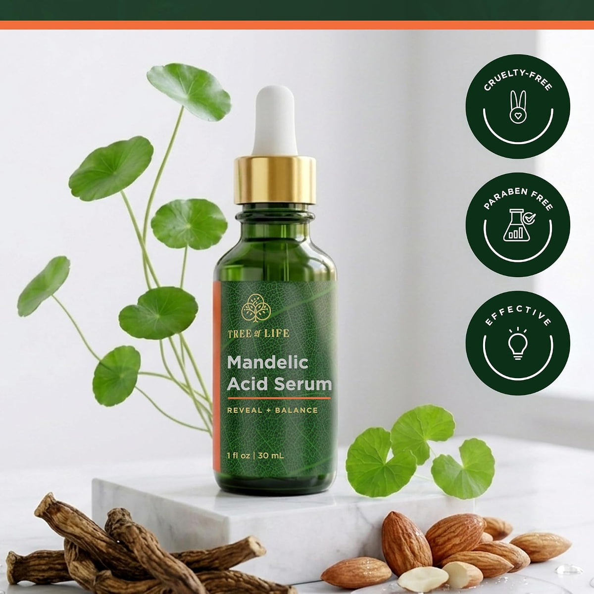 Tree of Life Suero de ácido mandélico para la cara, aceite facial |...
