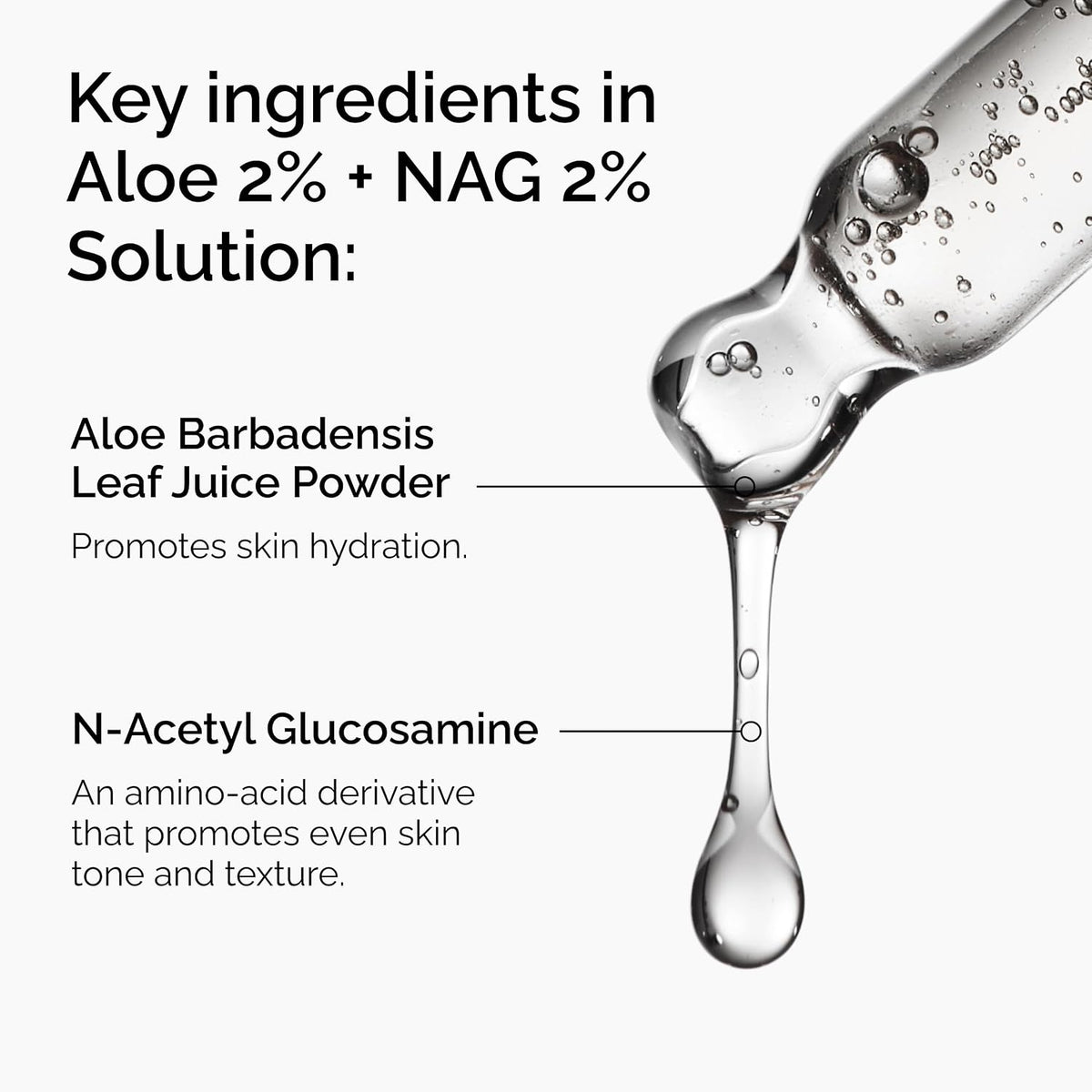 La solución Ordinary Aloe 2% + NAG 2%, calma la piel y combate las...