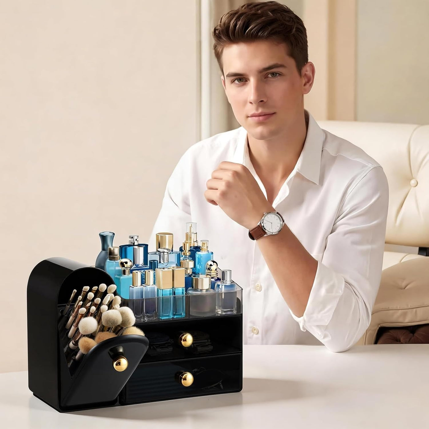 HBlife Organizador de maquillaje con cajones, organizadores de toca...