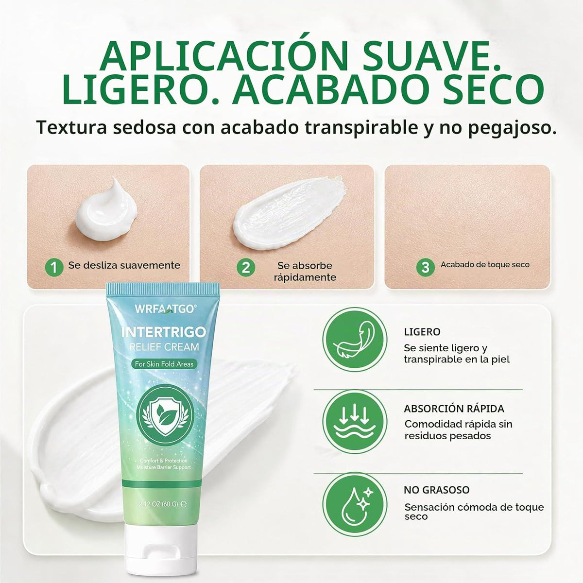 CLFJLXYX Crema Intertrigo, Crema Rociante para Cuidado del Pliegue...