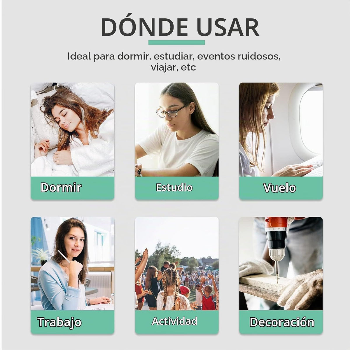 LYSIAN - Tapones para los oídos de espuma delgada SNR de 35 dB, can...