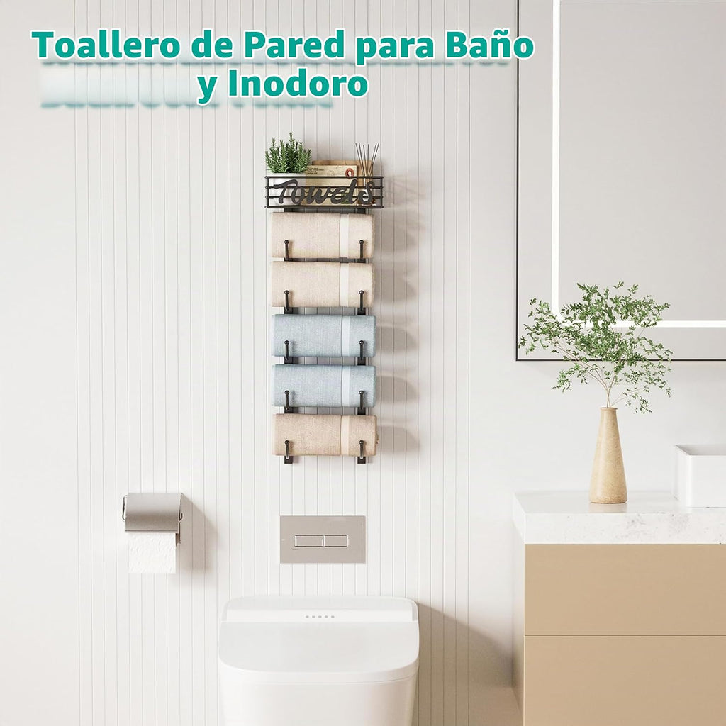 HapiRm Toalleros para Almacenamiento de Baño - 6 Niveles Sobre la P...
