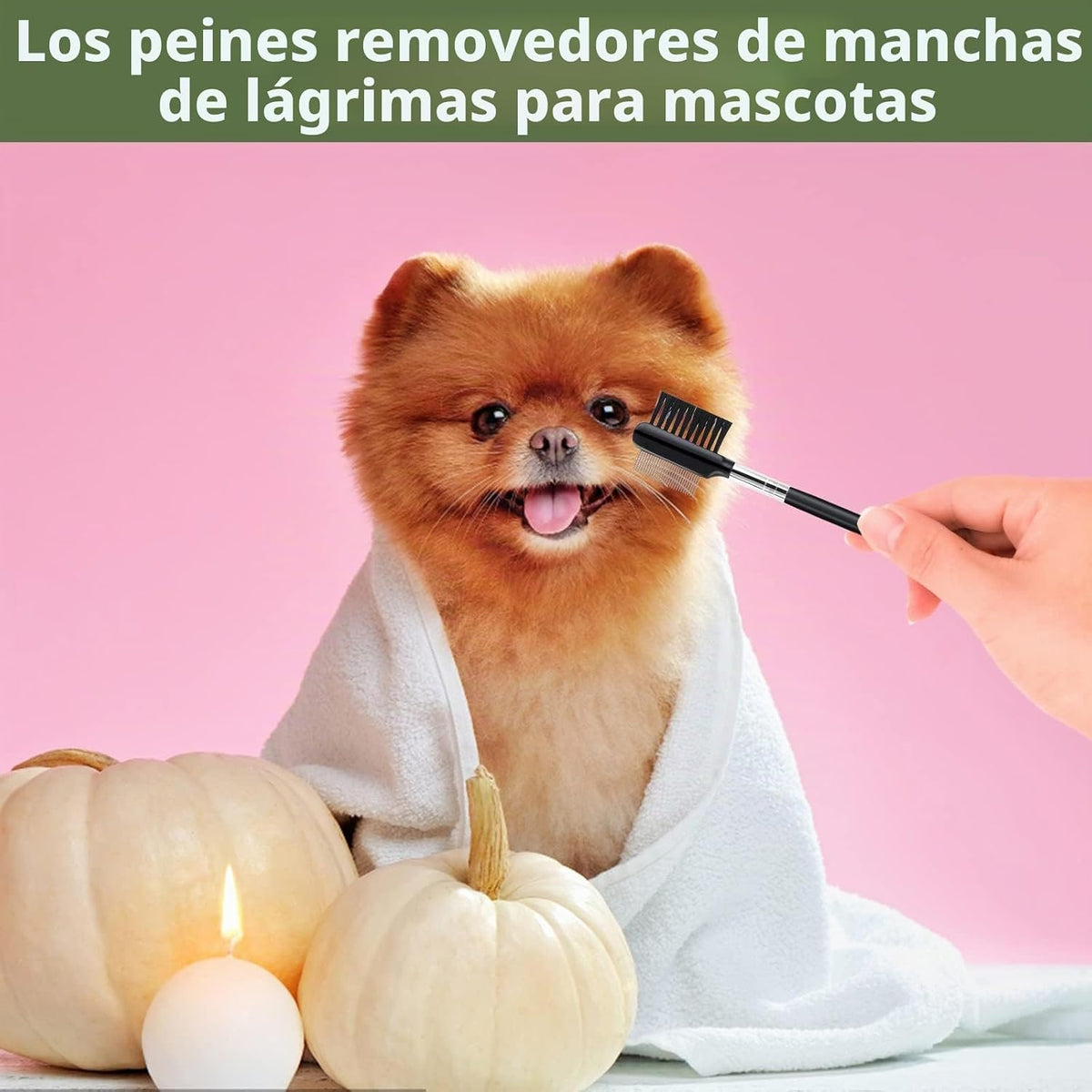 cobee Peine de aseo de metal de doble cabeza para perros, cachorros...