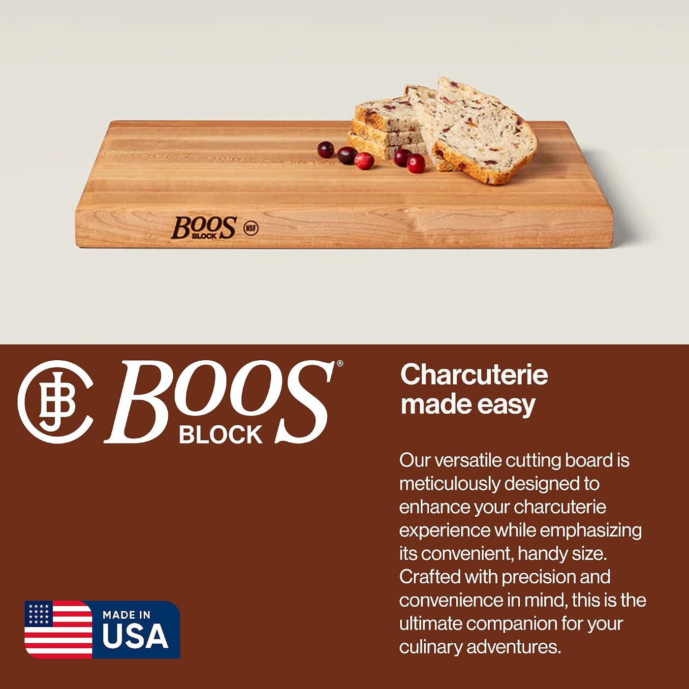 John Boos R-Board Series Tabla de cortar rectangular de madera de a...