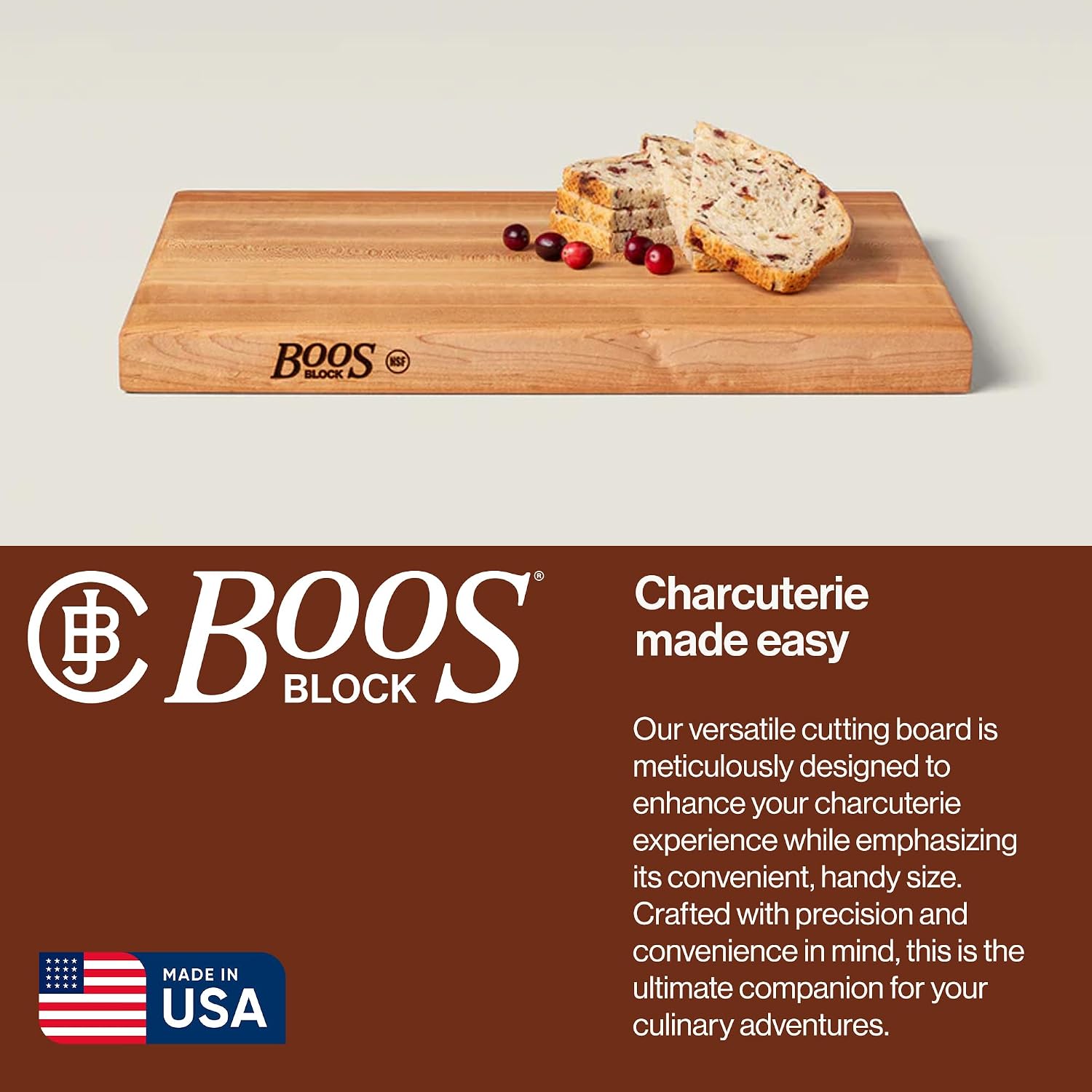 John Boos R-Board Series Tabla de cortar rectangular de madera de a...