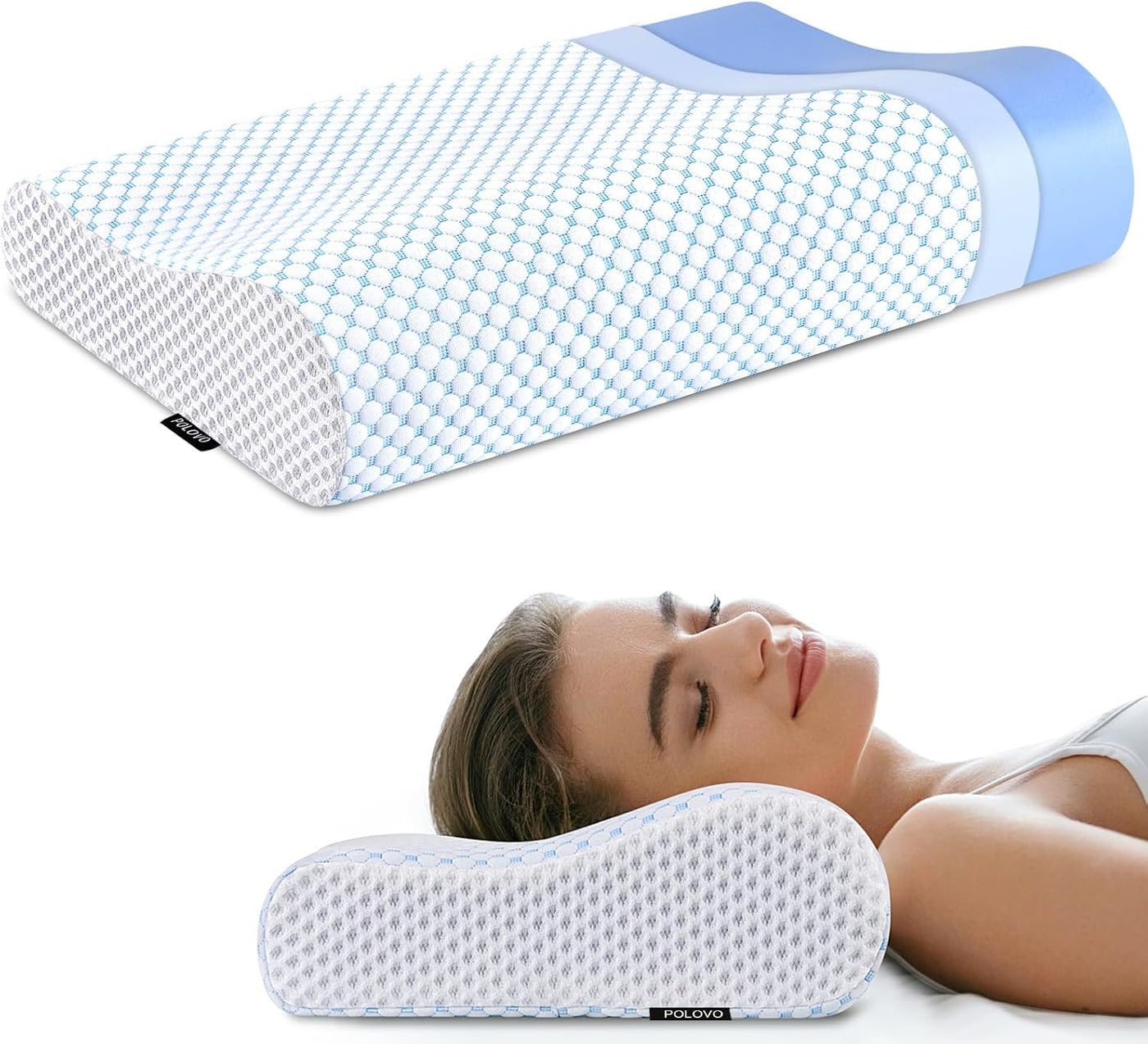 Almohadas de Espuma Viscoelástica Almohada para el Cuello para Aliv...