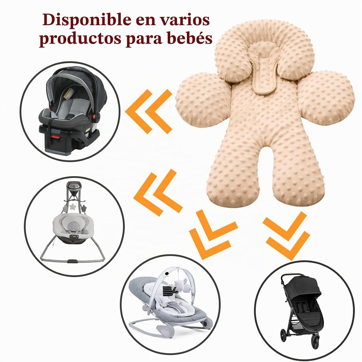 Pro Goleem Inserto de asiento de automóvil infantil, soporte para e...