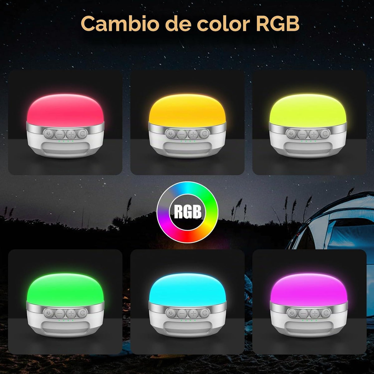 ZMNT Linterna de Camping LED Recargable 1400LM, Hasta 420H de Tiemp...