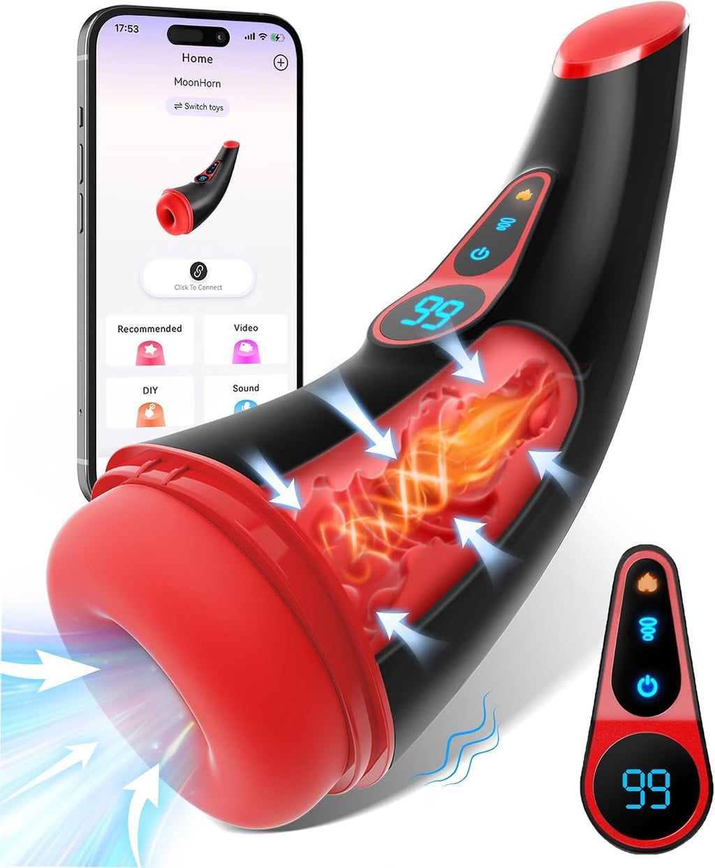 Juguetes sexuales para hombres Masturbador masculino - Control por...