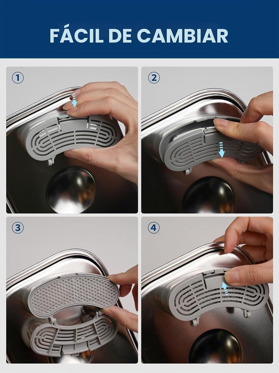 Repuesto de filtros de fuente de agua para gatos y esponjas (3 filt...